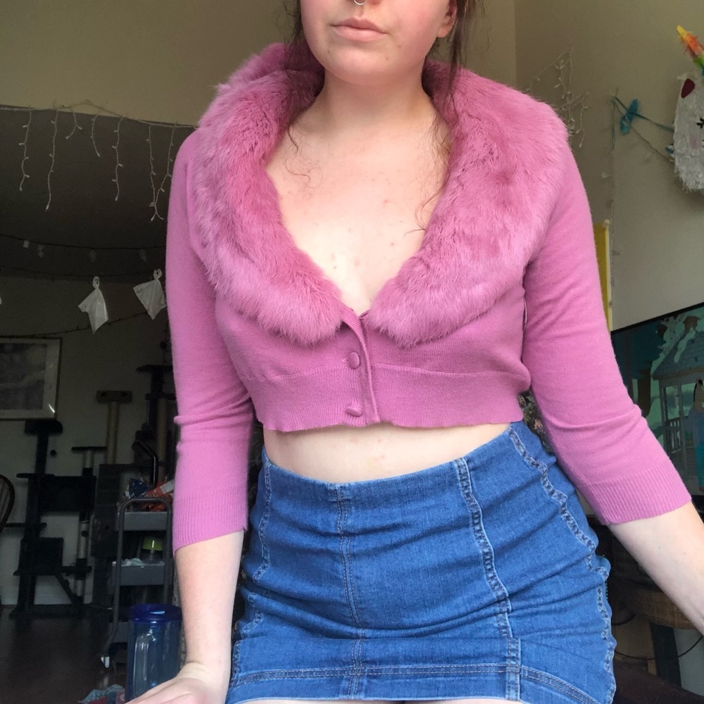 Genuine Rabbit Fur Cardigan | L